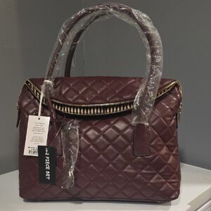 Chic Quilted Burgundy Shoulder Bag